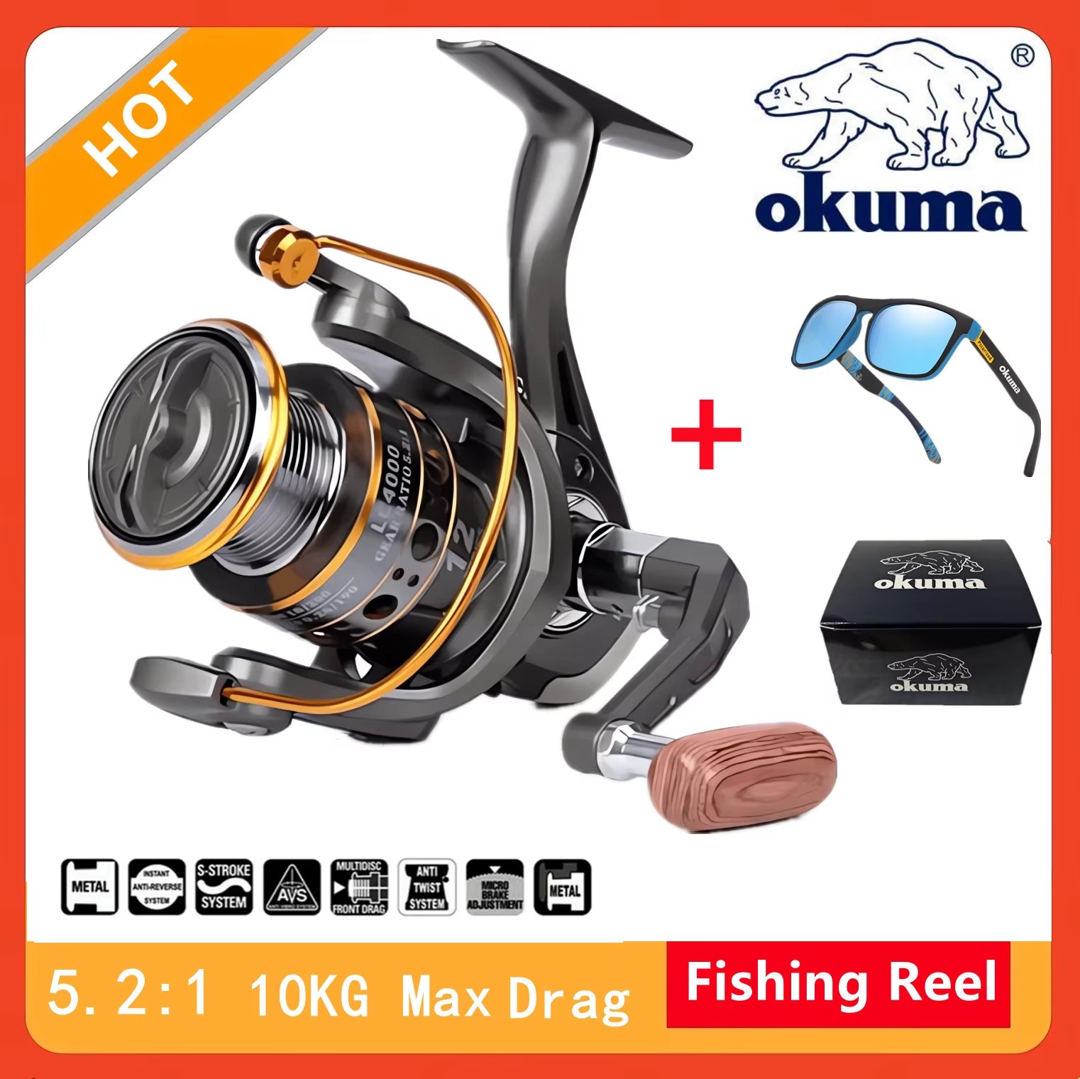 Daiwa Reel Fuego - Okuma High Speed ​​5.2:1 Vissen Spinning